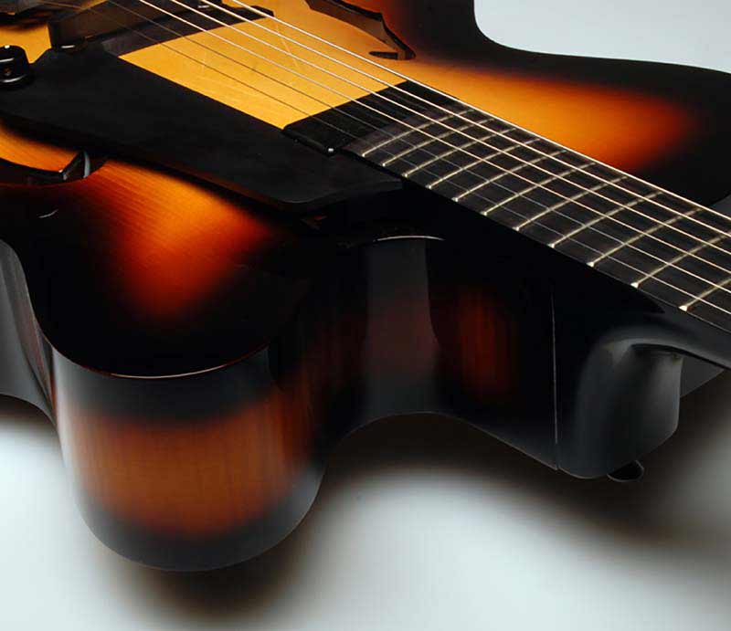 Martin Guitar Close up of body and neck of a Hollow Body.